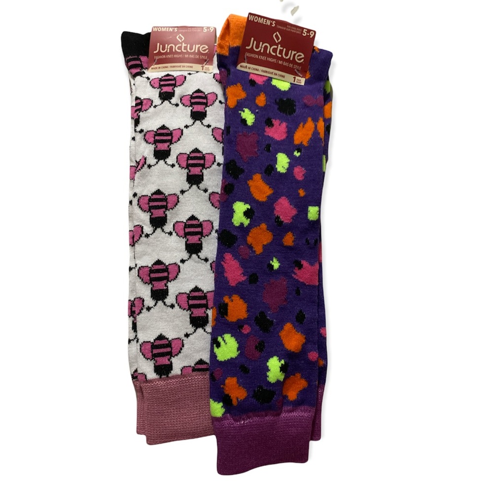 Juncture knee socks patterned size 5-9